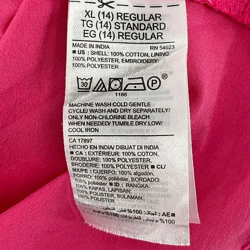 Old Navy Girls Eyelet‎ Trim Sleeveless Cotton Dress Pink Size XL